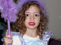 A child in fancy dress for Purim